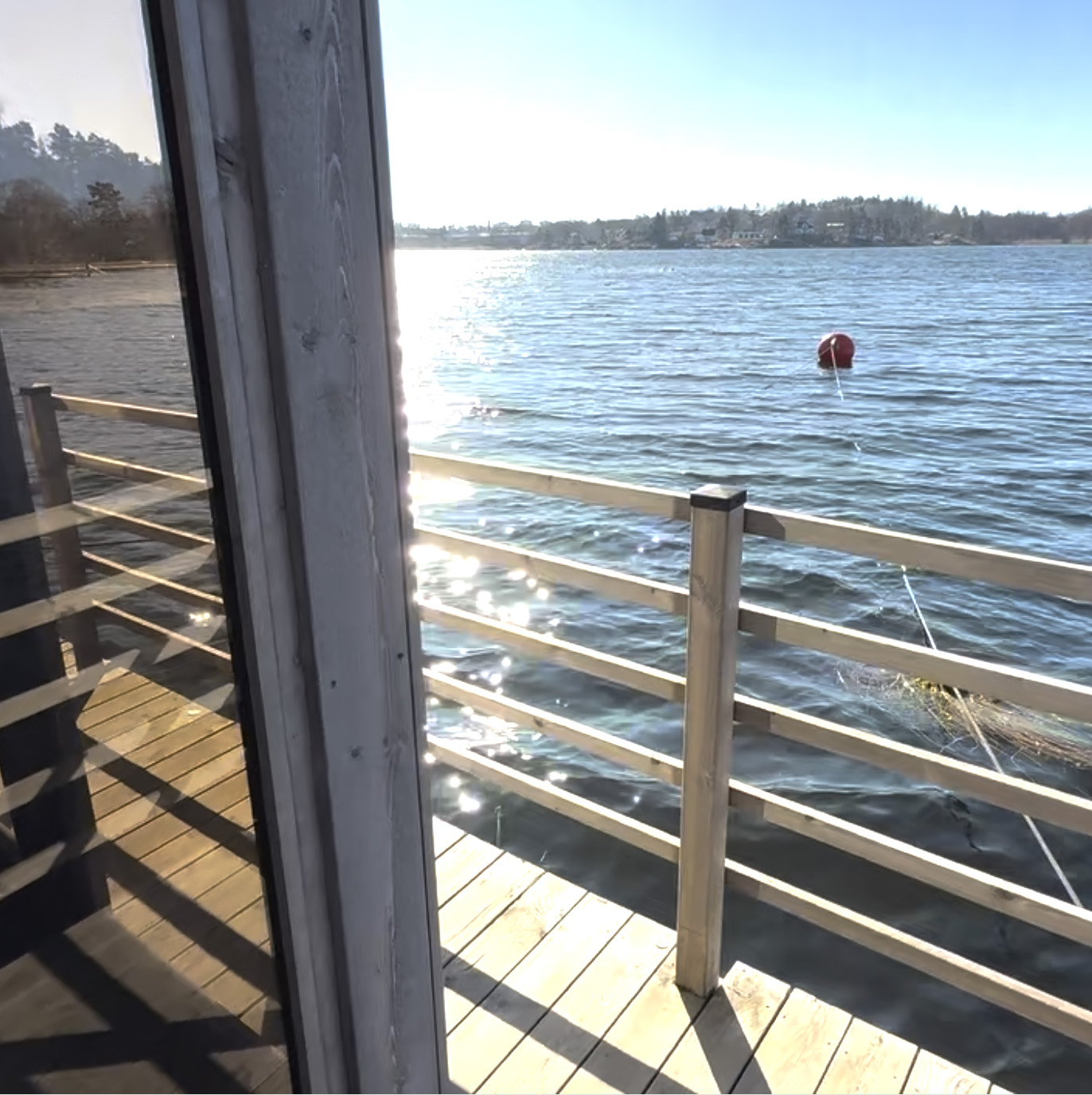 View over the lake from the Lakefront sauna